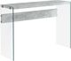Monarch Specialties Inc. Grey Cement 44"L Tempered Glass Base Accent Table-0