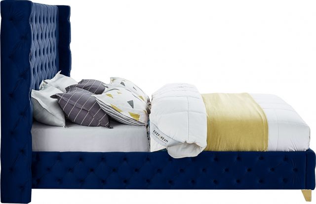 Meridian Furniture Savan Navy King Upholstered Panel Bed-2