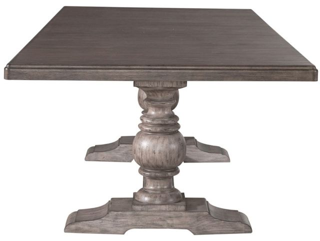 Liberty Furniture River Place Tobacco Dining Table with Riverstone Gray Base-4