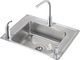 Elkay Lustertone® Classic Lustrous Satin Stainless Steel 28" x 22" x 5" Single Bowl Drop-in Classroom ADA Sink Kit-0