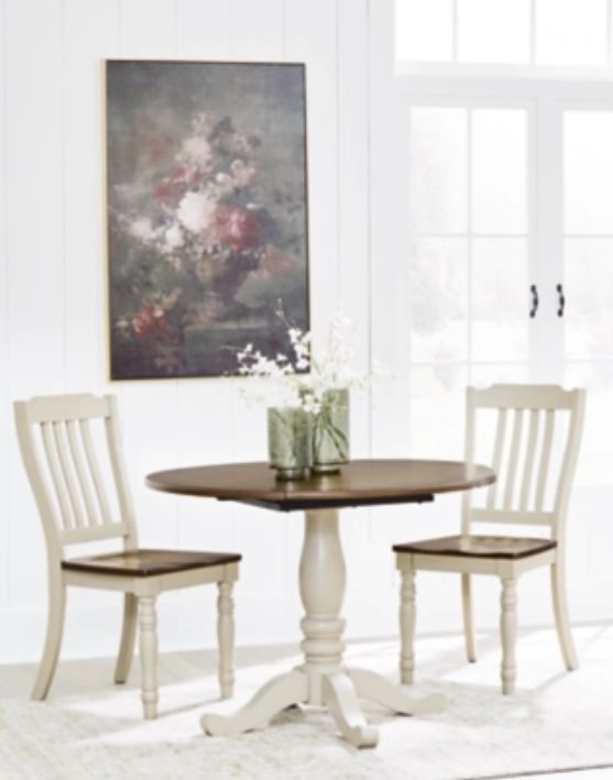 Signature Design by Ashley® Mellintine Antique White/Brown Side Chair-1