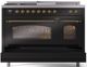 Ilve® Nostalgie II Series 48" Glossy Black Pro Style Dual Fuel Range-4