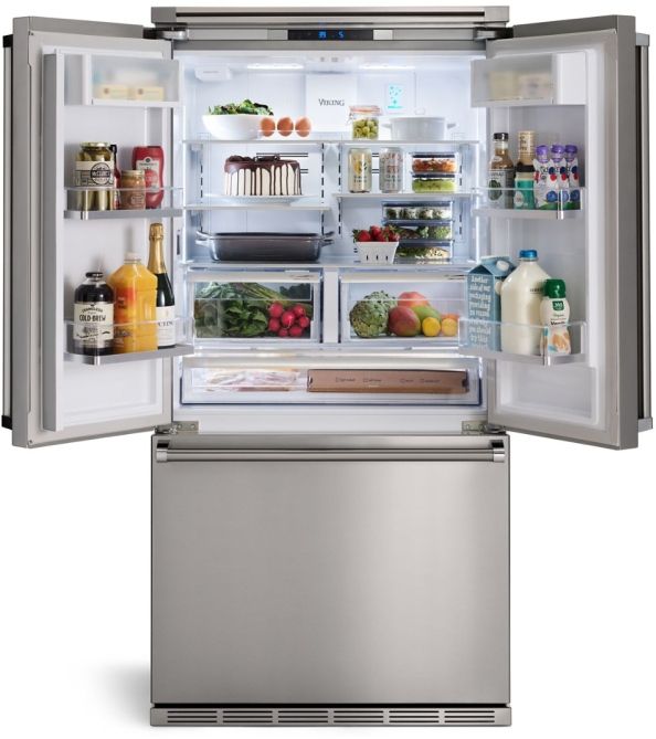 Viking® 3 Series 19.8 Cu. Ft. Stainless Steel Counter Depth Freestanding French Door Refrigerator-3