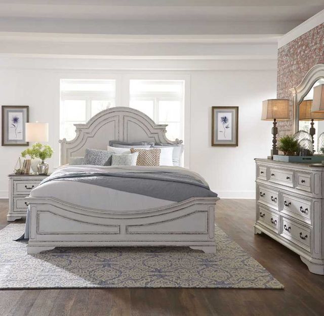 Liberty Furniture Magnolia Manor 4-Piece Antique White King Panel Bedroom Set-1
