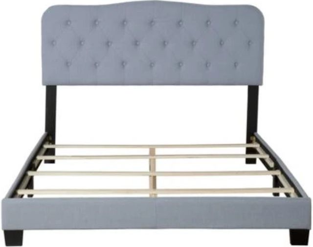 Bernards Ariana Gray Upholstered King Panel Bed in a Box-1
