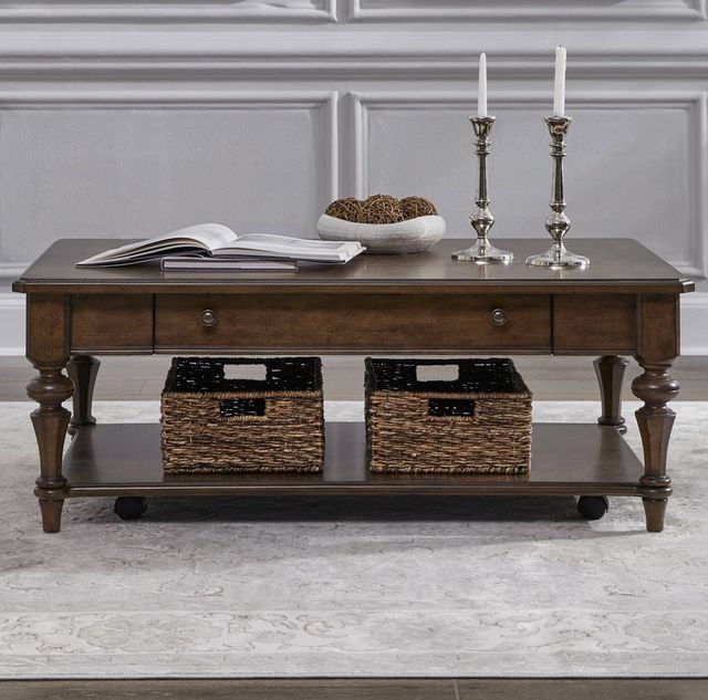 Liberty Furniture Arden Road Satin Cherry Rectangular Cocktail Table-1