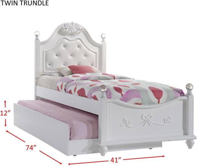 Elements International Alana White Twin Platform Youth Bed with Storage Trundle-2