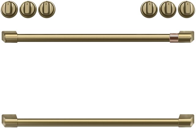 Café™ Brushed Brass Front Control Gas Knobs and Handle Kit-0