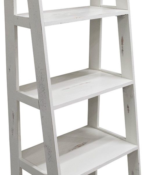 American Wholesale Furniture Nero White Ladder Bookcase-1