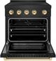 ZLINE Autograph Edition Paramount 30" Black Stainless Steel Pro Style Induction Range with Polished Gold Accents-1