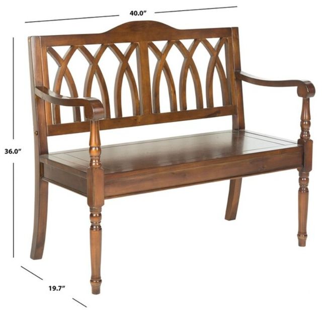 Safavieh Benjamin Dark Teak Bench-3