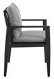 Armen Living Grand Black Outdoor Patio 2-Piece Dining Chair Set-3