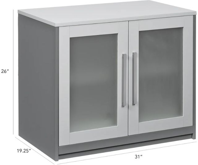 ClassicFlame® Ashford™ Gloss White/Pure Gray Storage Cabinet-2