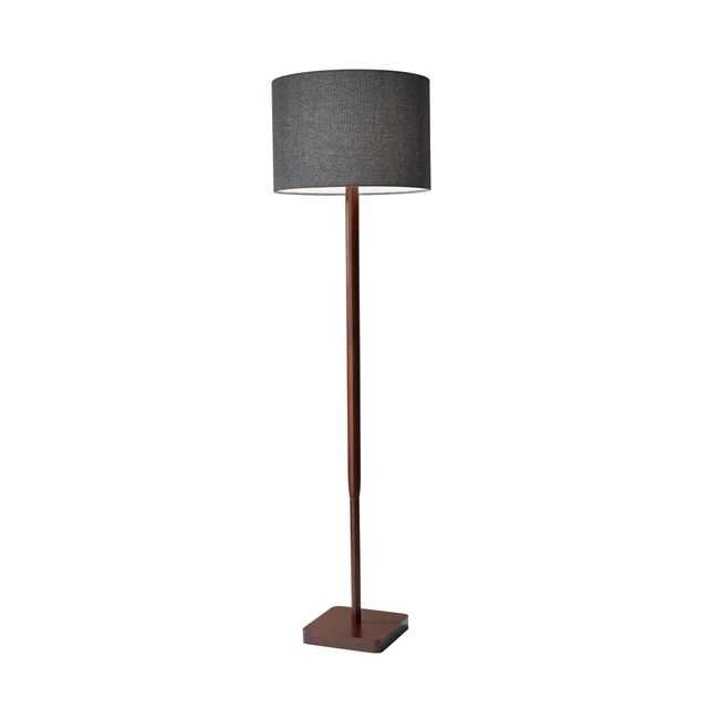 Adesso® Ellis Walnut Rubber Wood Floor Lamp-0