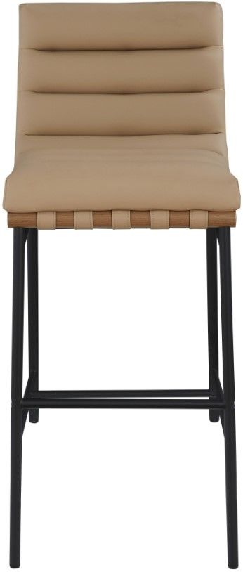 Meridian Furniture Burke Tan/Matte Black Bar Stool-1