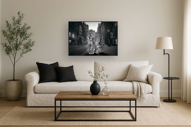 Classy Living Untamed Cheetah in the Streets Wall Art-1