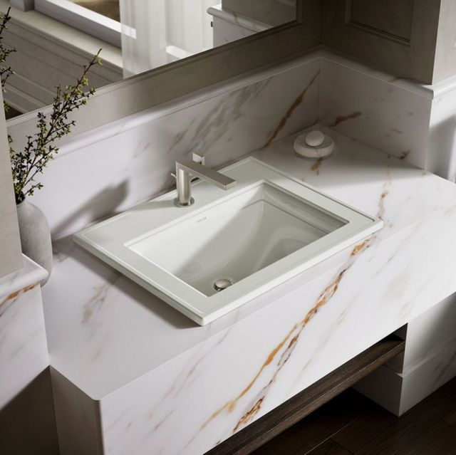 Kohler Memoirs® Stately Dune 22.75" Rectangular Drop-In Bathroom Sink-2