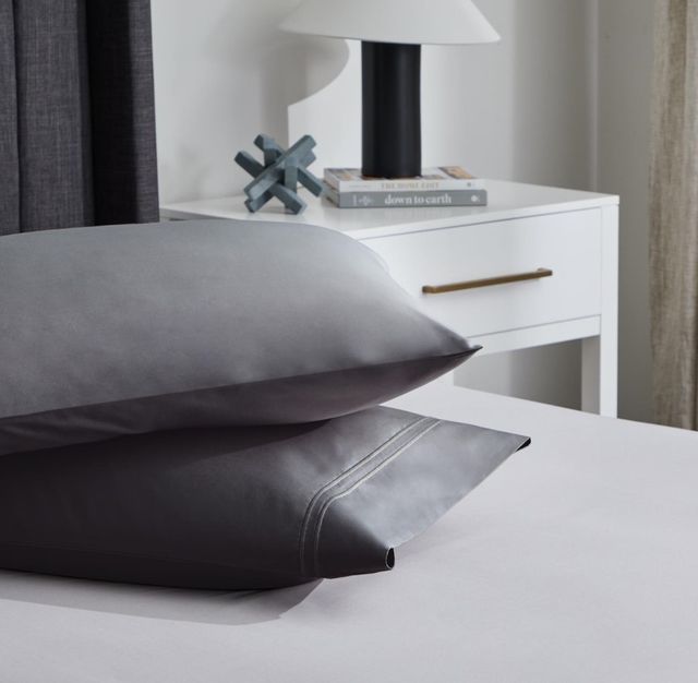 Malouf® Woven™ 2-Piece Charcoal Supima® Cotton Queen Pillowcase Set-1