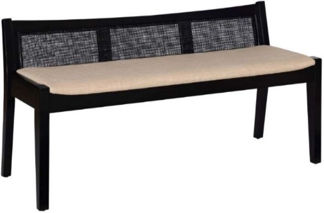 Powell® Bauer Beau Black/Brown Cane Bench