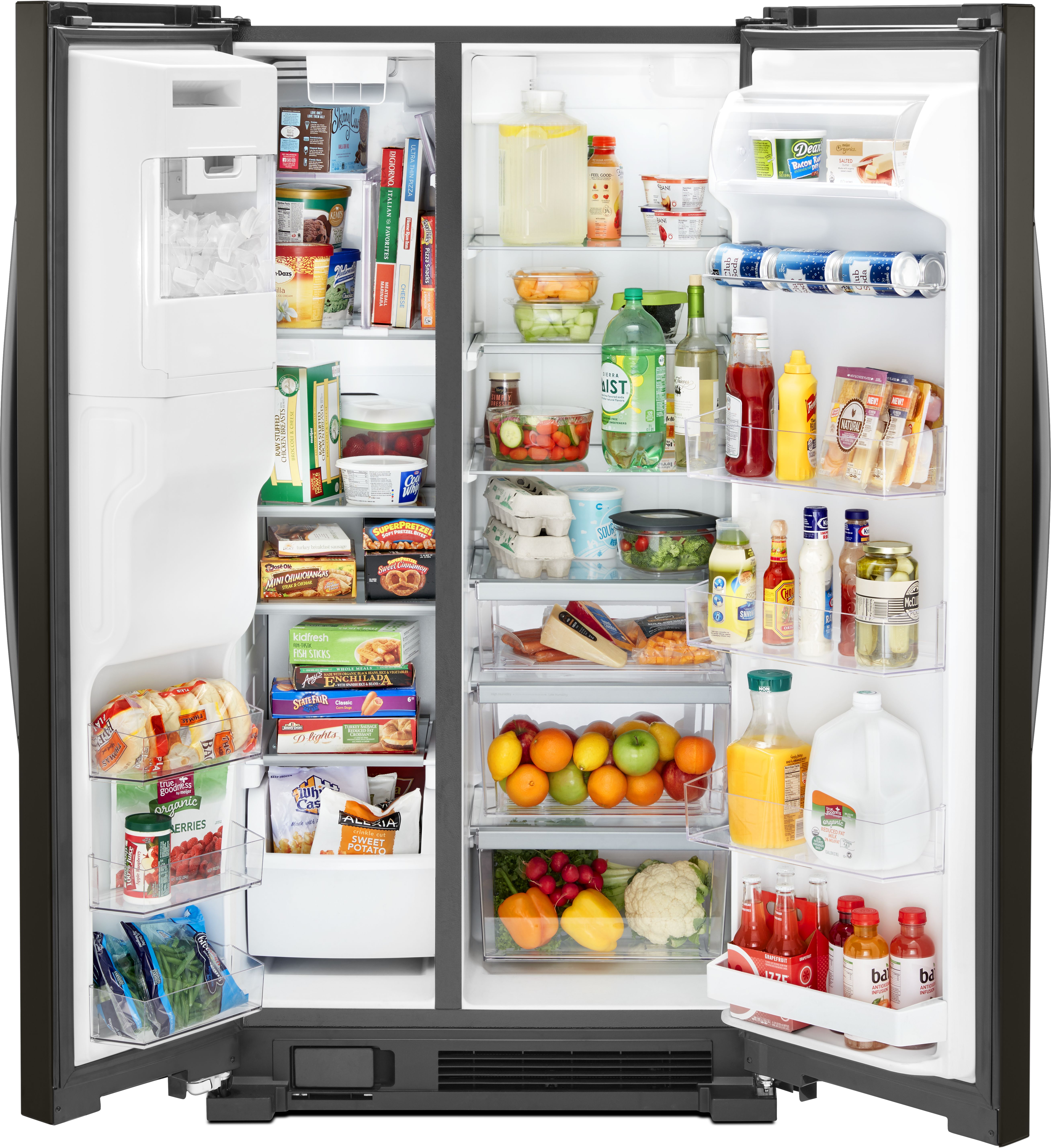 Whirlpool 36 in. 24.5 Cu. Ft. Side-by-Side Refrigerator-Fingerprint Resistant Black Stainless - Thumbnail 3