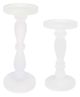 A & B Home 2-Piece White Frosted Pedestal Glass Candle Holder Set-1