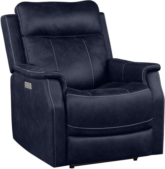 Steve Silver Co. Valencia Ocean Blue Dual Power Recliner-0