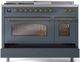 Ilve® Nostalgie II Series 48" Blue Grey Pro Style Dual Fuel Range-4