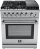 FORNO® Lazio 30" Stainless Steel Pro Style Dual Fuel Range-2