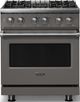 Viking® 5 Series 30" Damascus Gray Pro Style Dual Fuel (NG) Range with Polished Chrome Trim-0