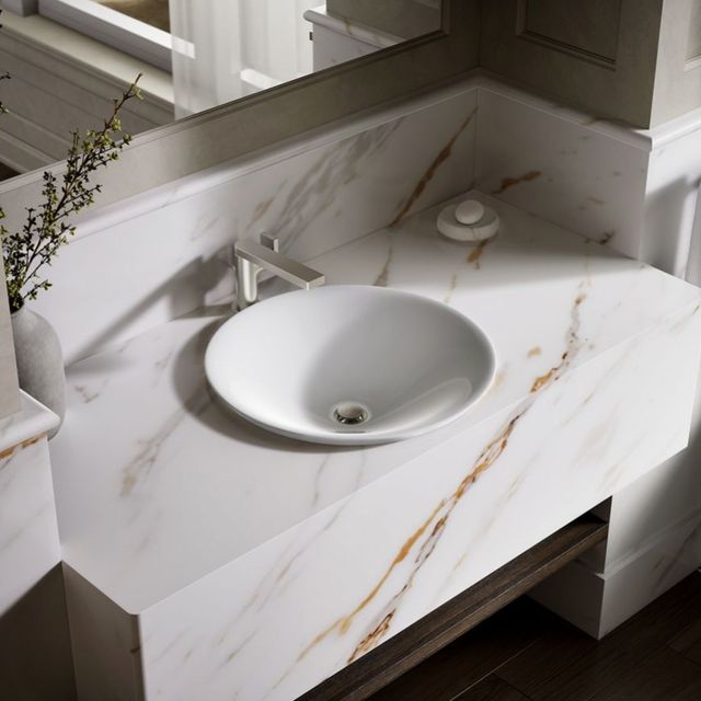 Kohler Carillon® White 17.5" Round Drop-In Bathroom Sink, No Overflow-2