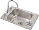 Elkay Lustertone® Classic Lustrous Satin Stainless Steel 25" x 17" x 6.5" 4-Hole Single Bowl Drop-in Classroom ADA Sink Kit-0