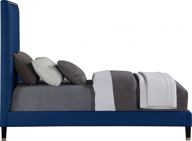 Meridian Furniture Harlie Navy Velvet Twin Bed-2
