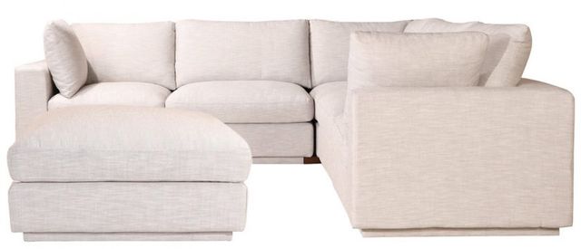 Moe's Home Collection Justin Signature 5-Piece Taupe U-Shaped Modular Sectional and Ottoman-0