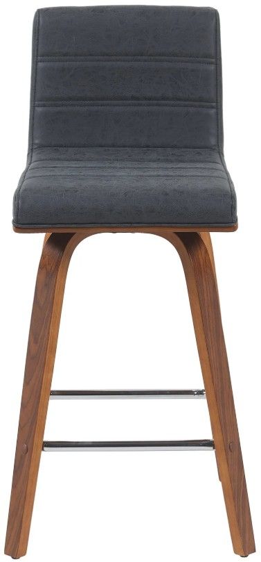 Armen Living Vienna Vintage Black/Walnut Swivel Counter Stool-2