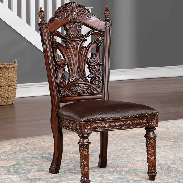 Furniture of America® Canyonville 9-Piece Brown Cherry/Dark Brown Dining Set-2