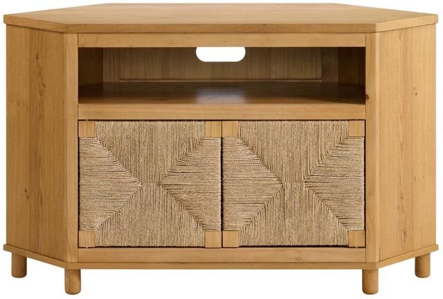 Martin Svensson Seagrass & Wood Natural Corner TV Stand-1