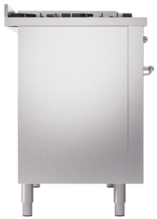 Ilve® Nostalgie II Noblesse 48'' Stainless Steel Pro Style Dual Fuel Range with Burnished Trim-2