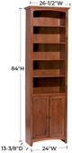 Whittier Wood® Furniture Customizable McKenzie 24" x 84" Bookcase with Doors-1