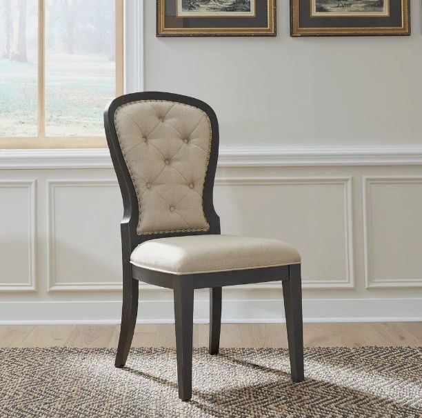 Liberty Furniture Americana Farmhouse Black/Truffle Upholstered Side Chair-1