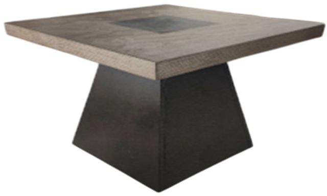 Elements International Jemma Dark Espresso End Table with Gray Base-0
