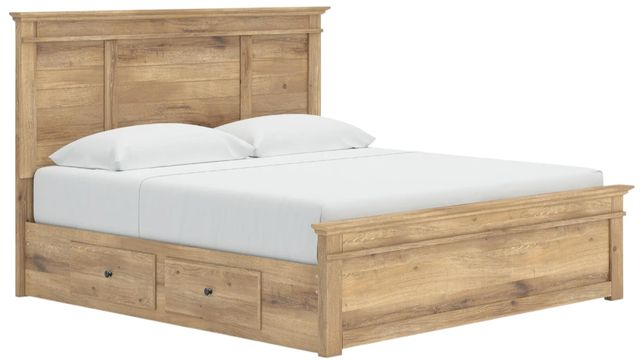 Signature Design by Ashley® Makidern Tan King Panel Bed with 4-Drawer Storage-0