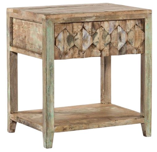 Home Trends & Design Ibiza Vintage Teal Nightstand-0