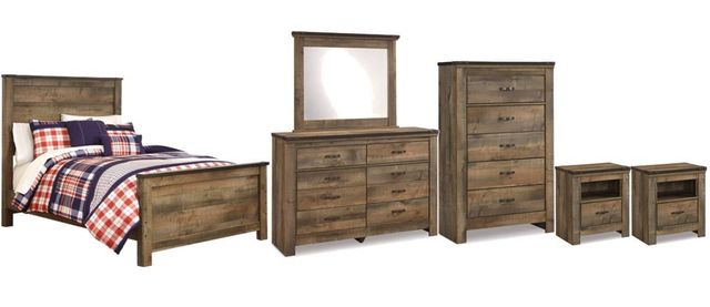 Signature Design by Ashley® Trinell 6-Piece Brown Full Panel Bed Set-0