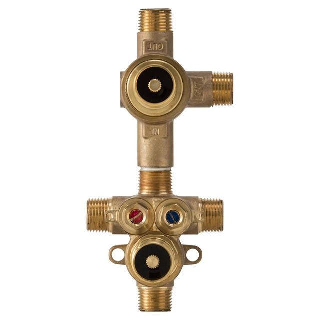 DXV 2-Handle Thermostatic Rough Valve with 2-Way Diverter Shared Functions-1