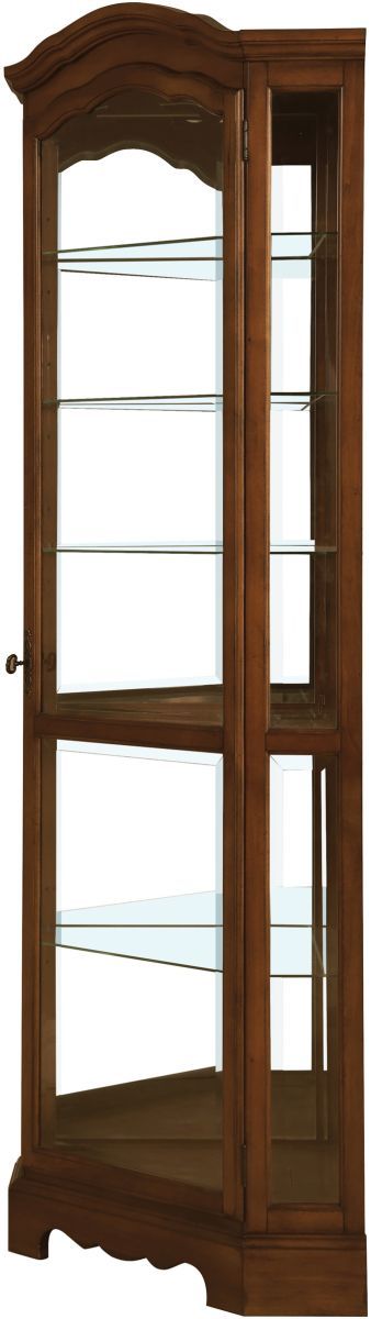 Coaster® Burnished Brown 6-Shelf Corner Curio Cabinet-2