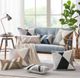Olliix by INK+IVY Aero Blue 20x20" Embroidered Abstract Square Pillow-2