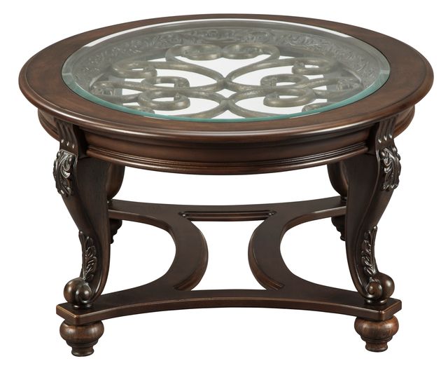 Signature Design by Ashley® Norcastle Dark Brown Oval Cocktail Table-1