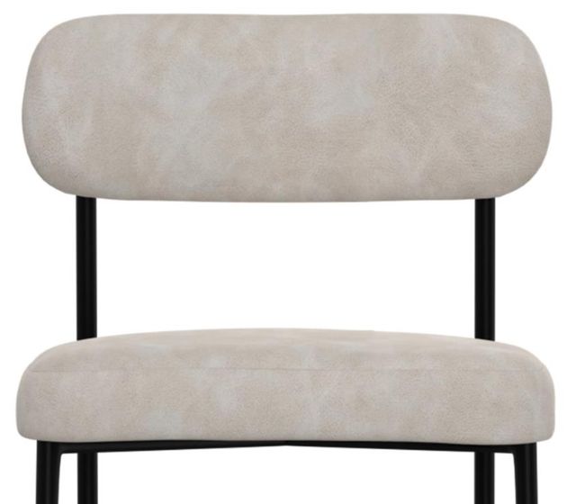 International Furniture Direct Seating Blacksmithing Matte Black/Ivory Upholstered Counter Stool-4
