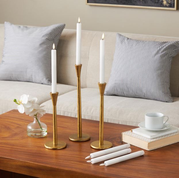 Deco Marche 6-Piece White 10" Wax Flameless Candle with Remote Control Set-4
