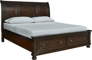 Millennium® by Ashley® Porter Rustic Brown California King Sleigh Storage Bed
